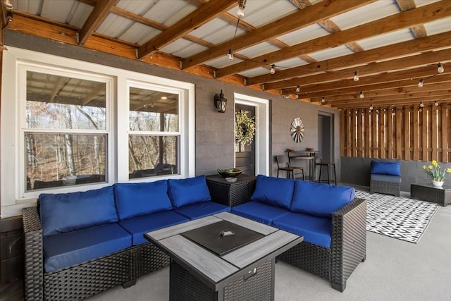 view of patio featuring an outdoor living space