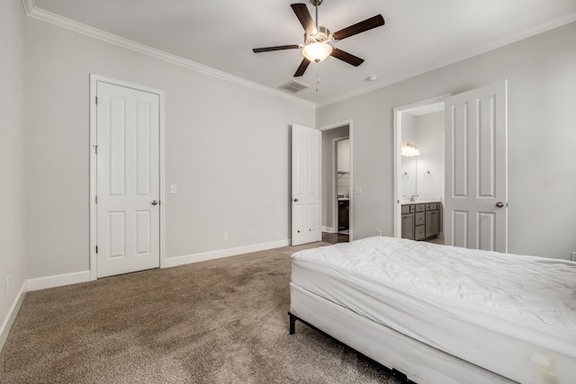 2053 Kirkwall Dr, Nolensville, TN 37135 - bedroom with crown molding, carpet flooring, visible vents, and baseboards
