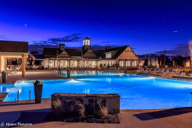 pool featuring a patio area