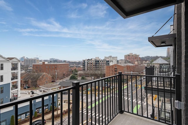 balcony featuring a city view