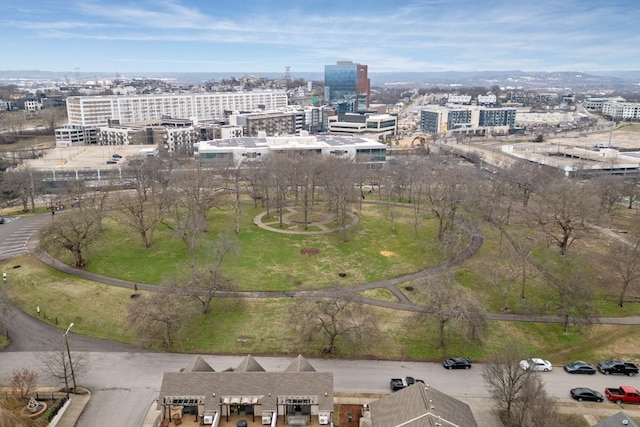 bird's eye view with a view of city