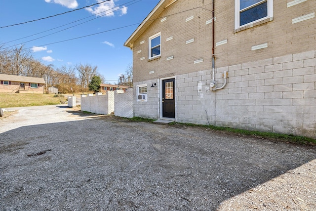 exterior space featuring fence