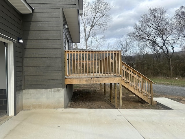 wooden terrace with stairs