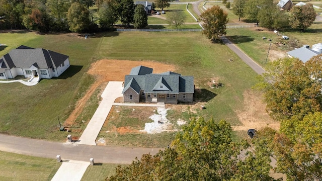 aerial view with a rural view