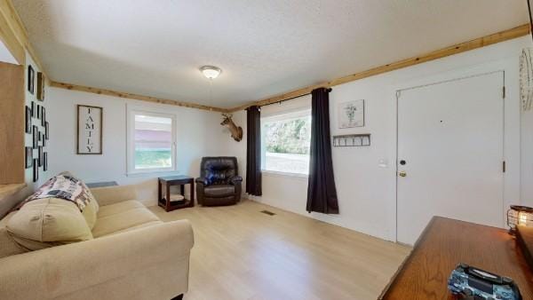 living room with wood finished floors