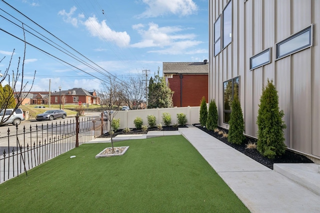 view of yard with fence