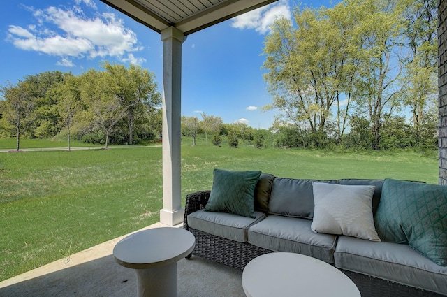 view of patio / terrace featuring an outdoor hangout area