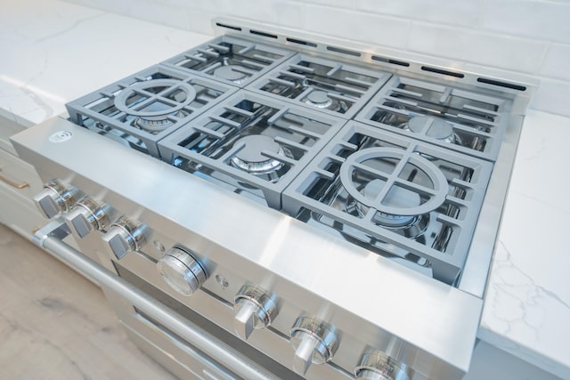 room details featuring stainless steel gas range