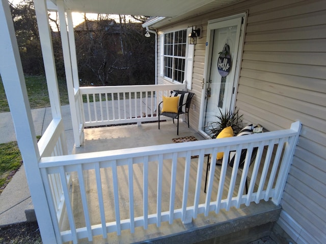 wooden deck with covered porch