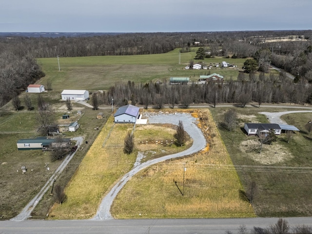 bird's eye view with a rural view