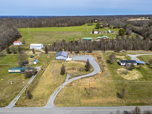 drone / aerial view featuring a rural view