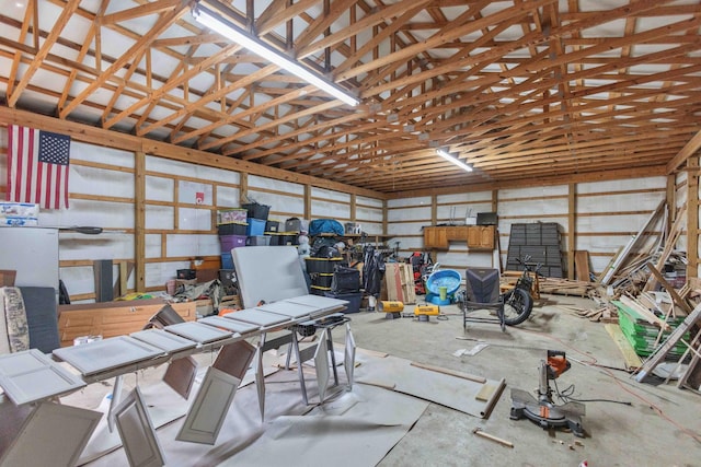 garage featuring metal wall