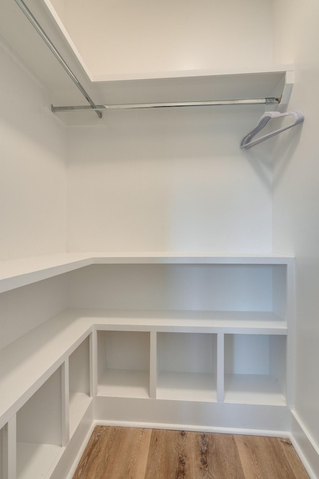 spacious closet with wood finished floors