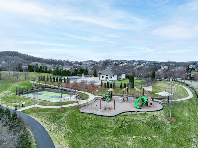 community playground with a yard