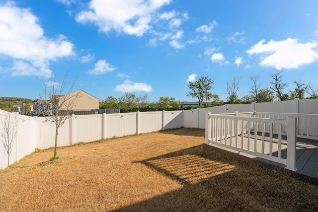 view of yard featuring a fenced backyard