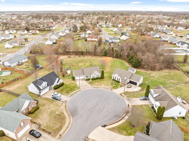 bird's eye view featuring a residential view