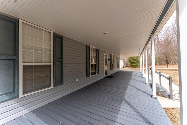 deck featuring a porch