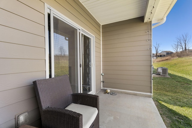 view of patio featuring central AC