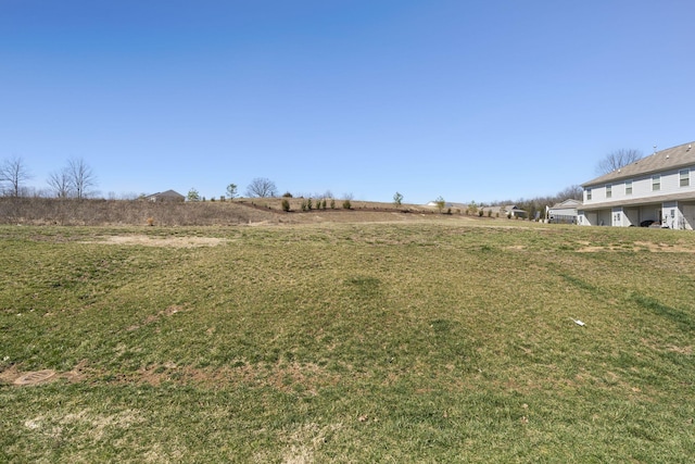 view of yard with a rural view