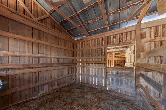 miscellaneous room featuring vaulted ceiling