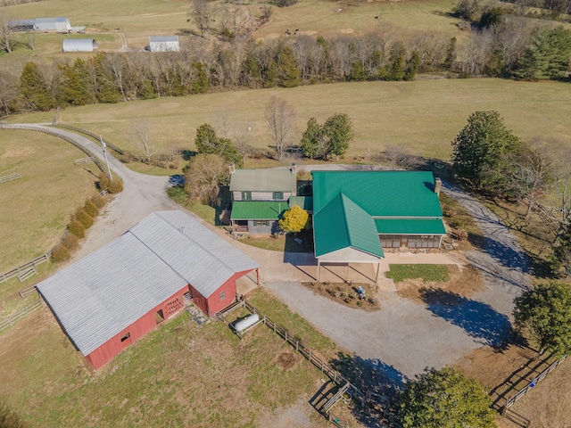 bird's eye view with a rural view