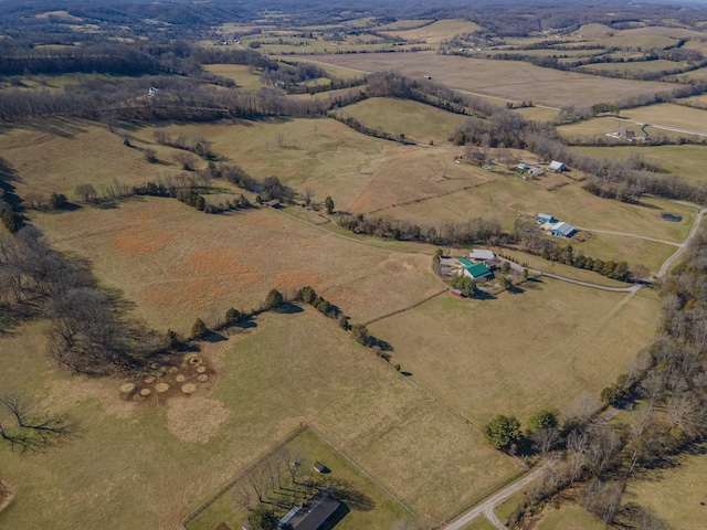 drone / aerial view with a rural view