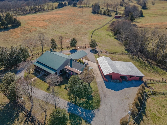 bird's eye view featuring a rural view