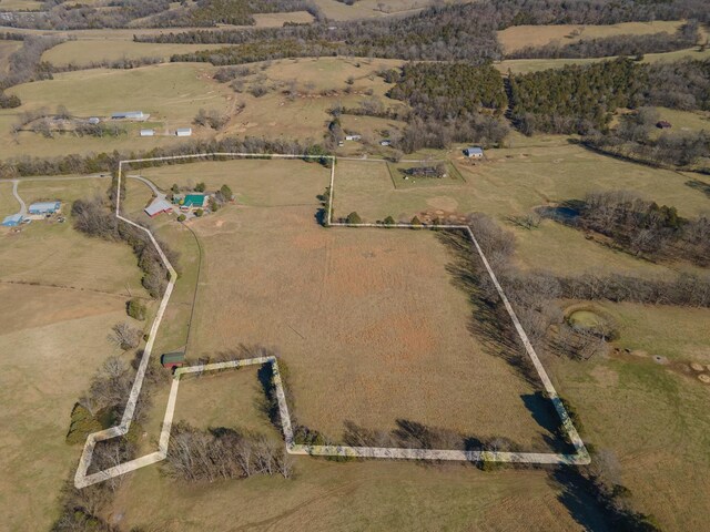 drone / aerial view with a rural view