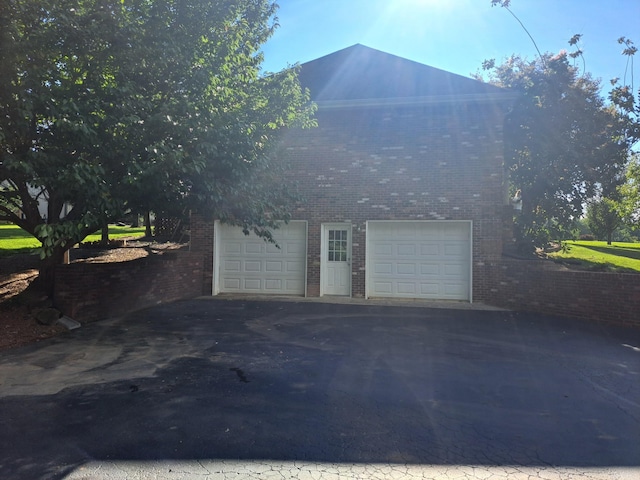 garage with driveway