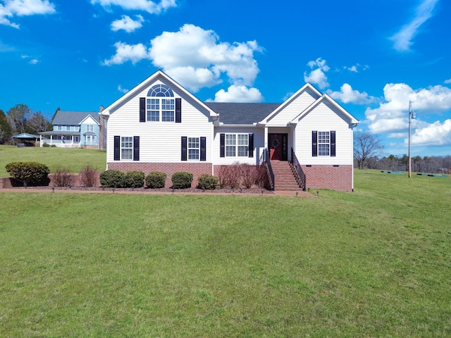 ranch-style house with a front lawn