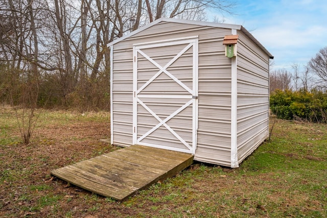 view of shed