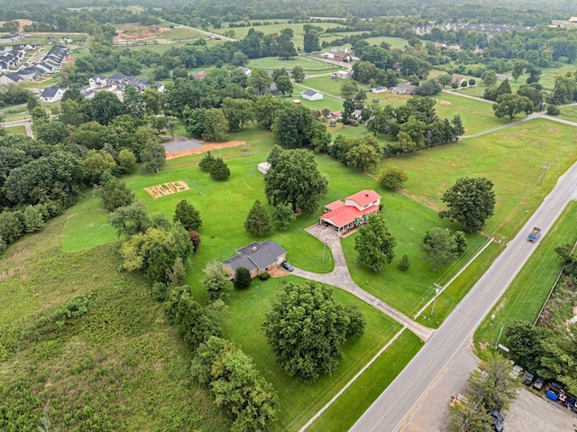 aerial view with a rural view