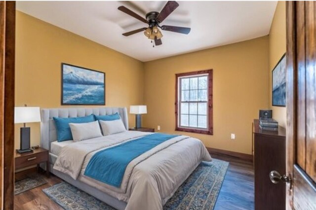 1319 Cemetery Rd, Auburn, KY 42206 - bedroom featuring ceiling fan and wood finished floors