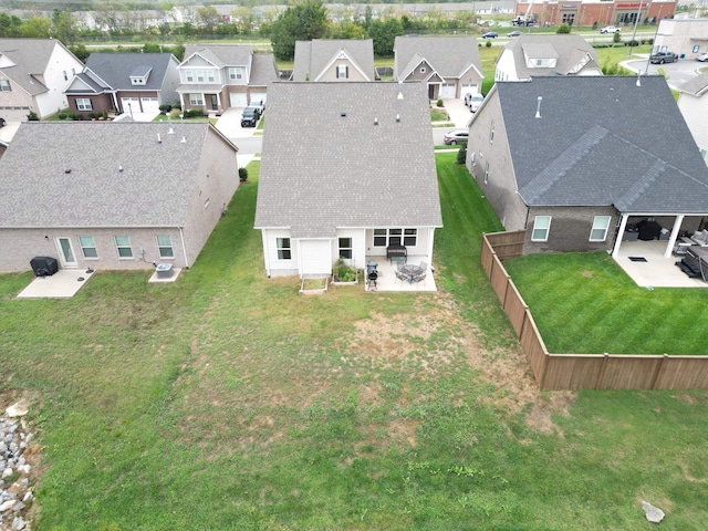 bird's eye view with a residential view