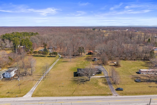 drone / aerial view with a rural view