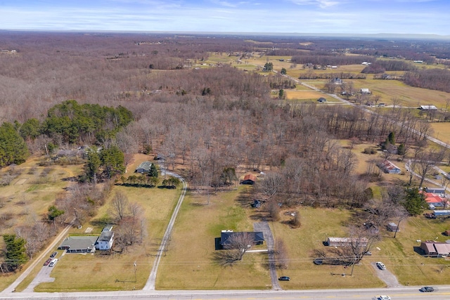 aerial view featuring a rural view