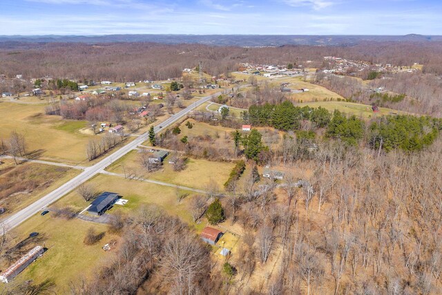 drone / aerial view with a rural view