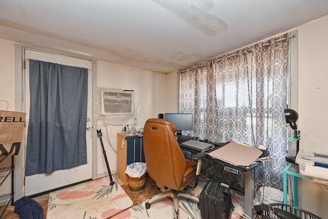 home office featuring a wall mounted air conditioner