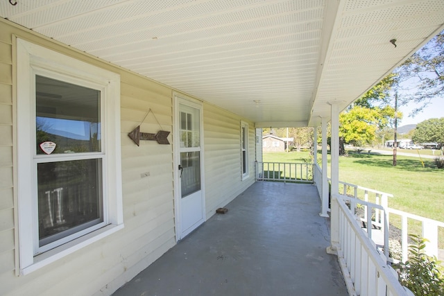 view of patio featuring covered porch