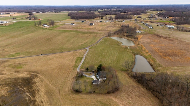 aerial view featuring a rural view