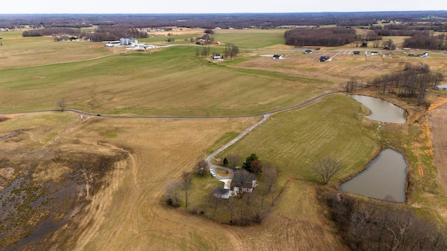 drone / aerial view with a rural view