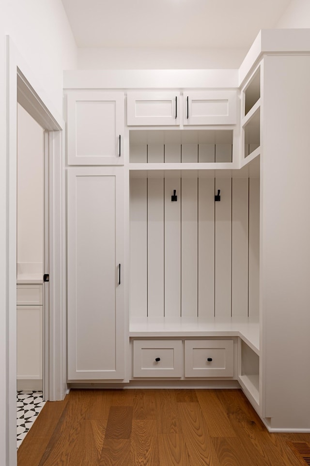 mudroom featuring light wood finished floors