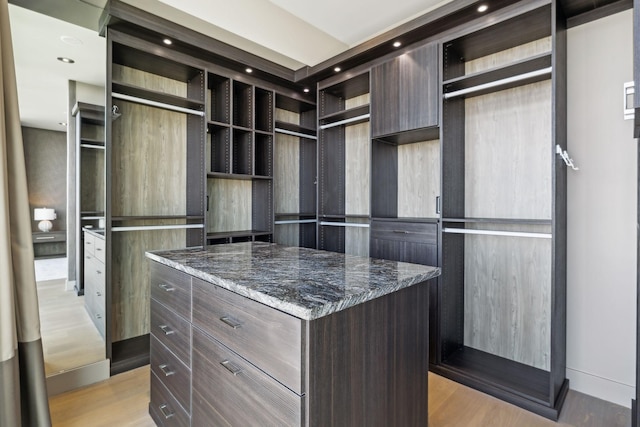 spacious closet with light wood-type flooring