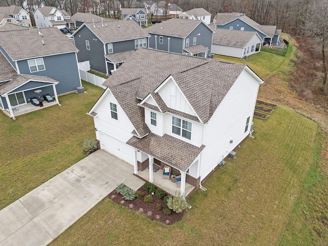 birds eye view of property featuring a residential view