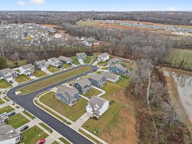 aerial view with a residential view