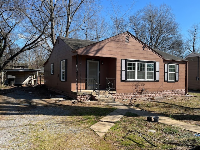 view of bungalow-style home