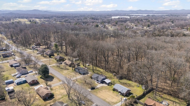 aerial view featuring a mountain view