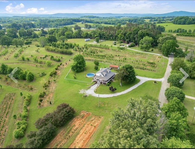 bird's eye view featuring a rural view