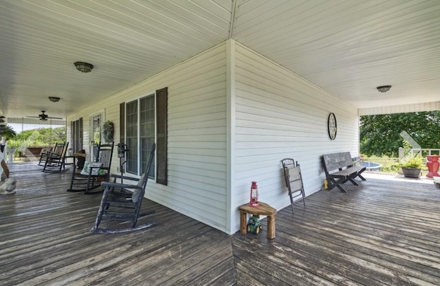 wooden deck with a porch