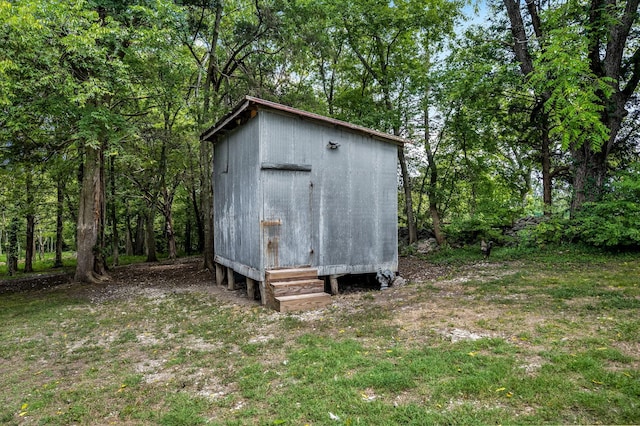 view of shed